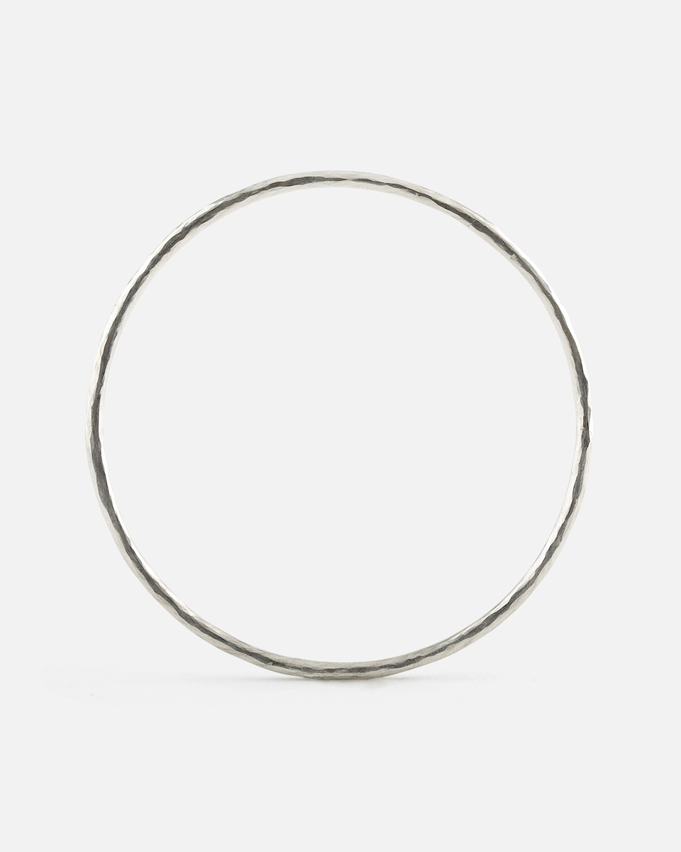 hammered silver bangle round profile 2.3mm