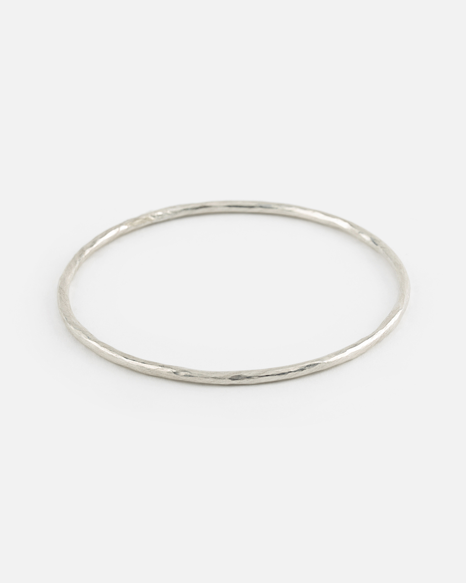 hammered silver bangle round profile 2.3mm