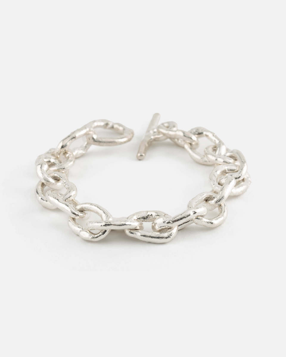melted bracelet in fine silver