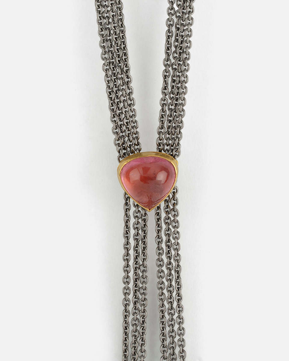 bold tantal necklace with rubellite