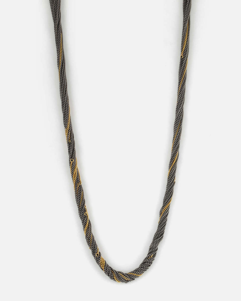 long twisted tantal and gold chain