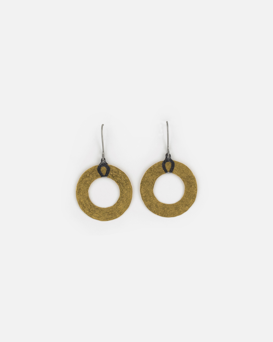 forged fine gold and tantalum earrings