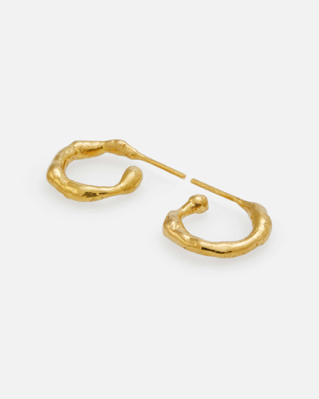 melted fine gold hoops 17mm