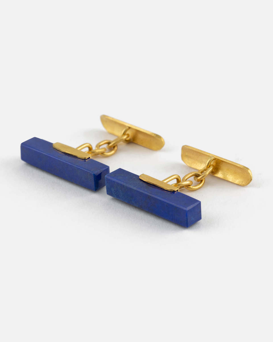 lapis lazuli cufflinks in gold
