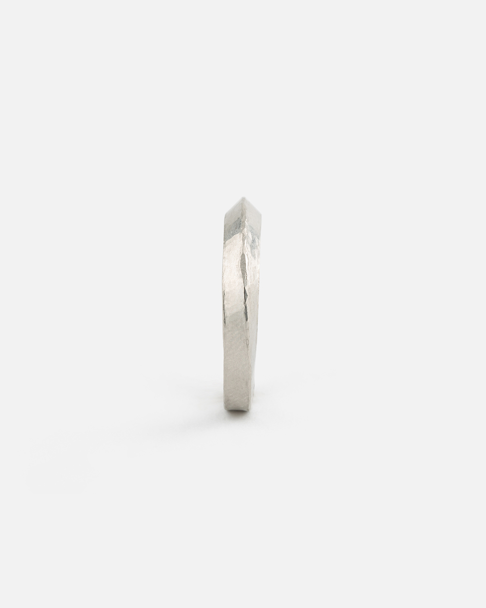 hammered mobius ring in fine platinum