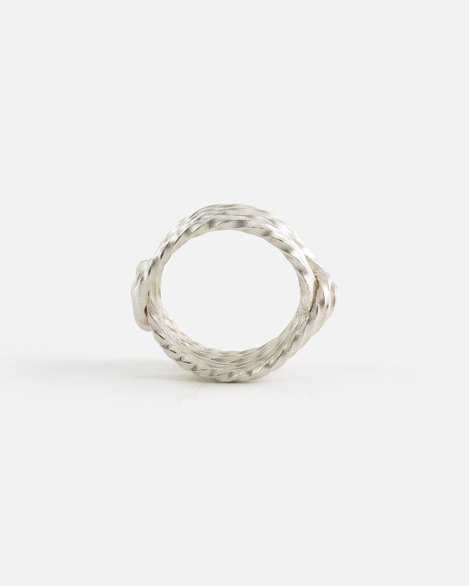 wrapped fine silver ring bold