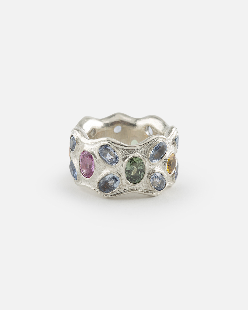 colourful saphires ring