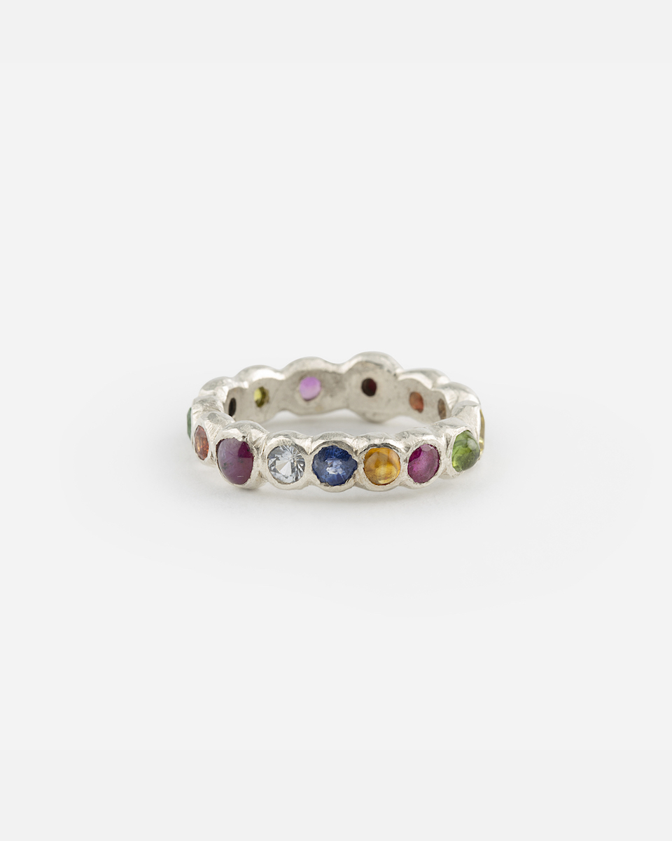 colourful silver ring