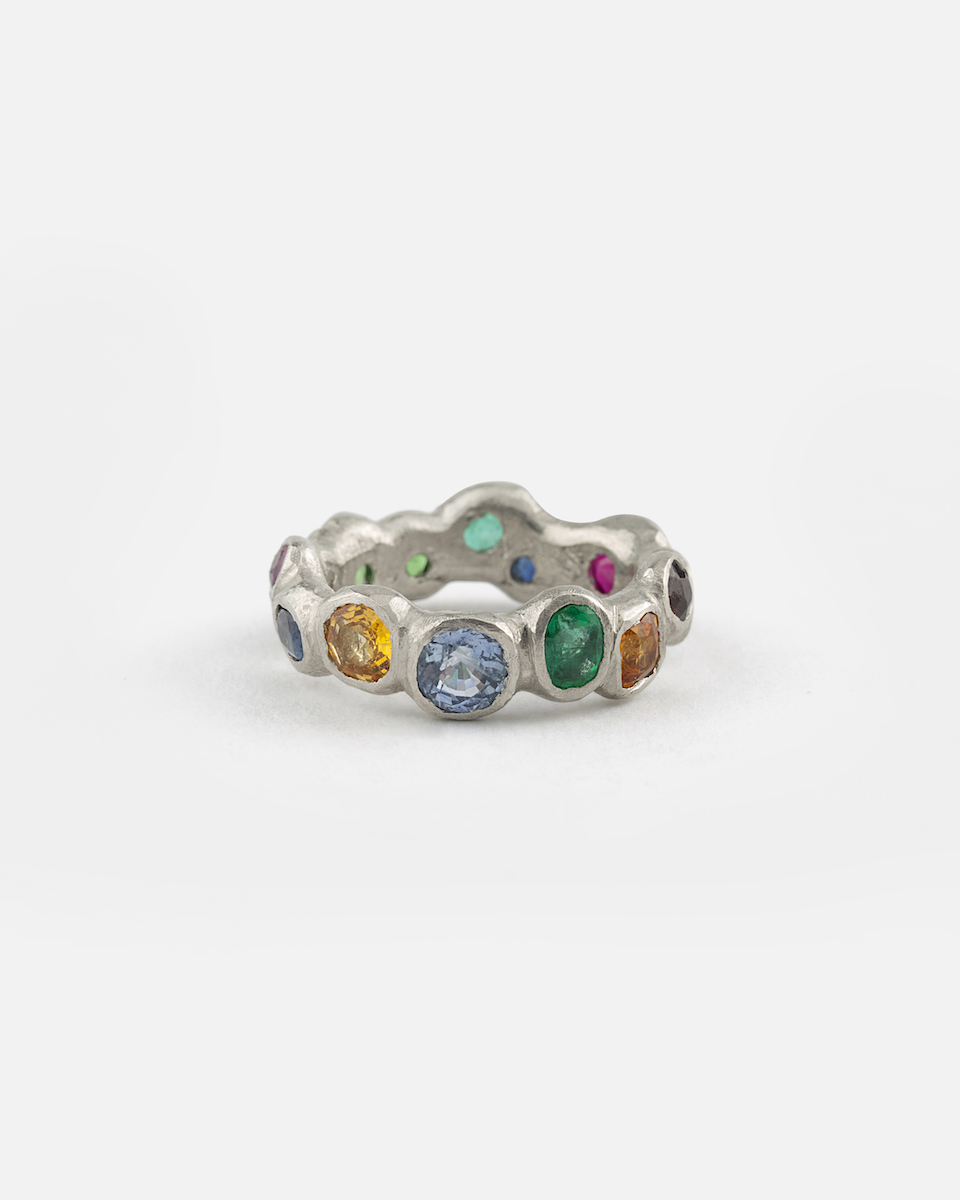 colourful platinum ring