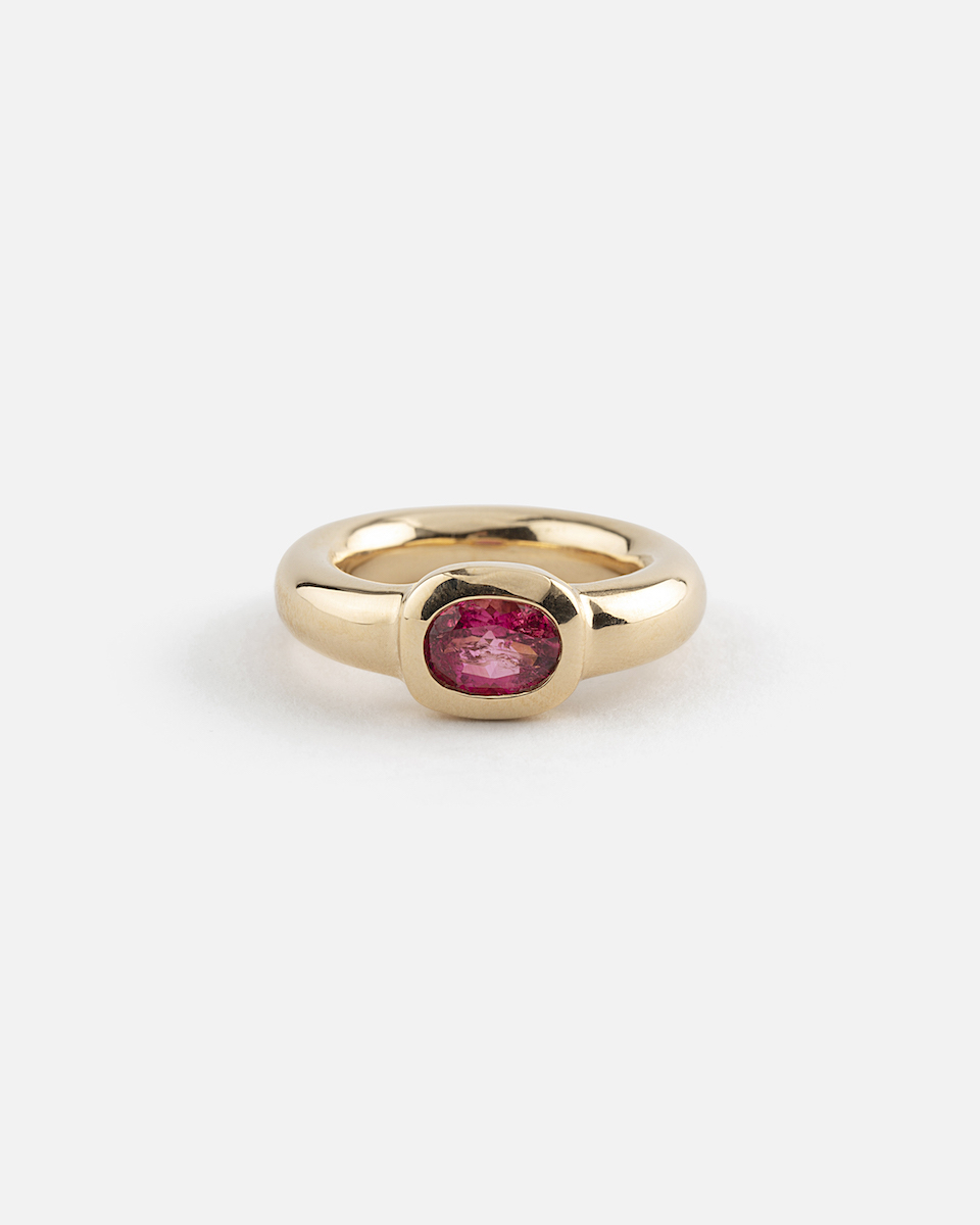 rose gold ring with pink tourmaline